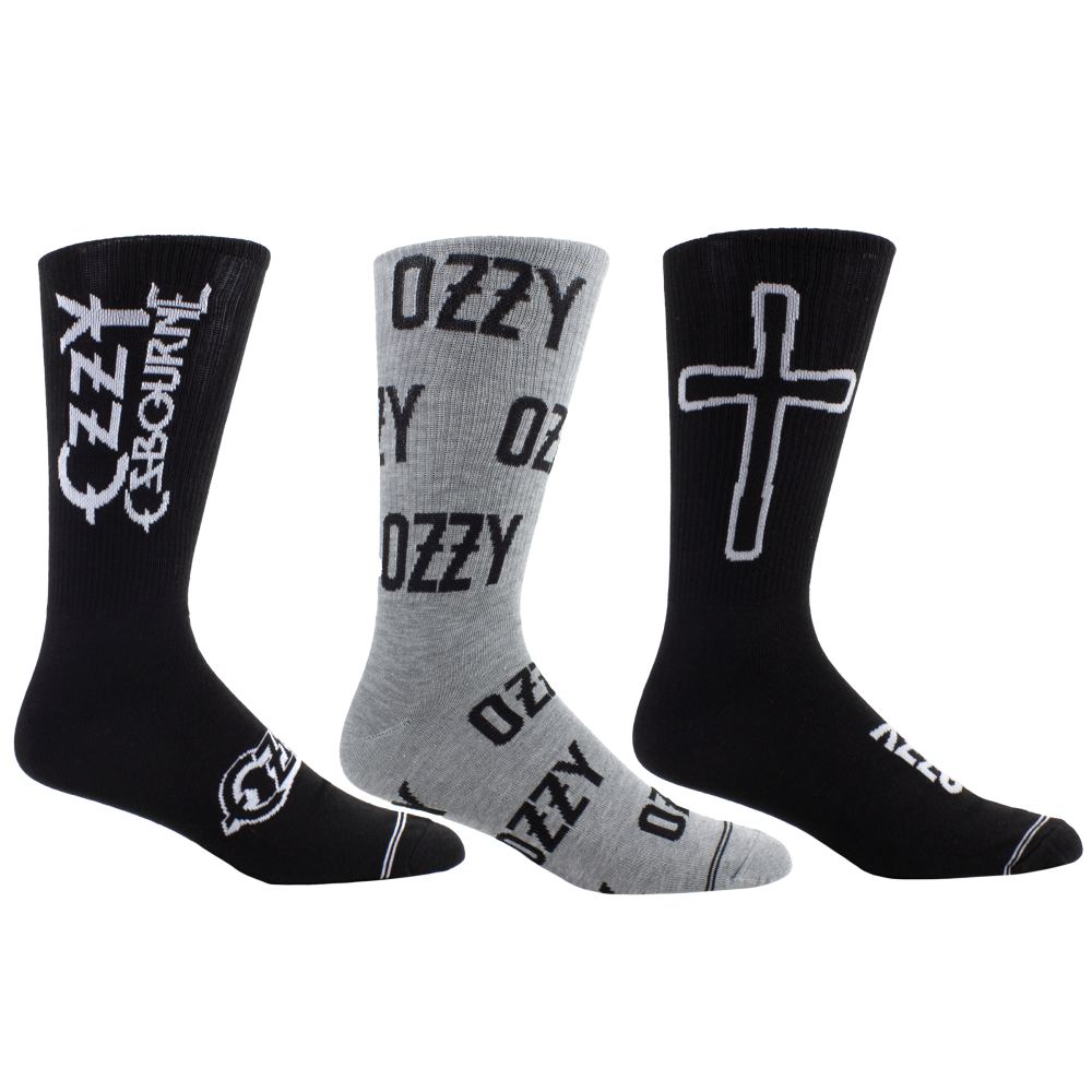 Ozzy Osbourne - 3 Pack Guitar Tin Sokken - Zwart/Grijs